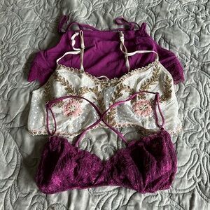 Free People Bralettes-set of 3